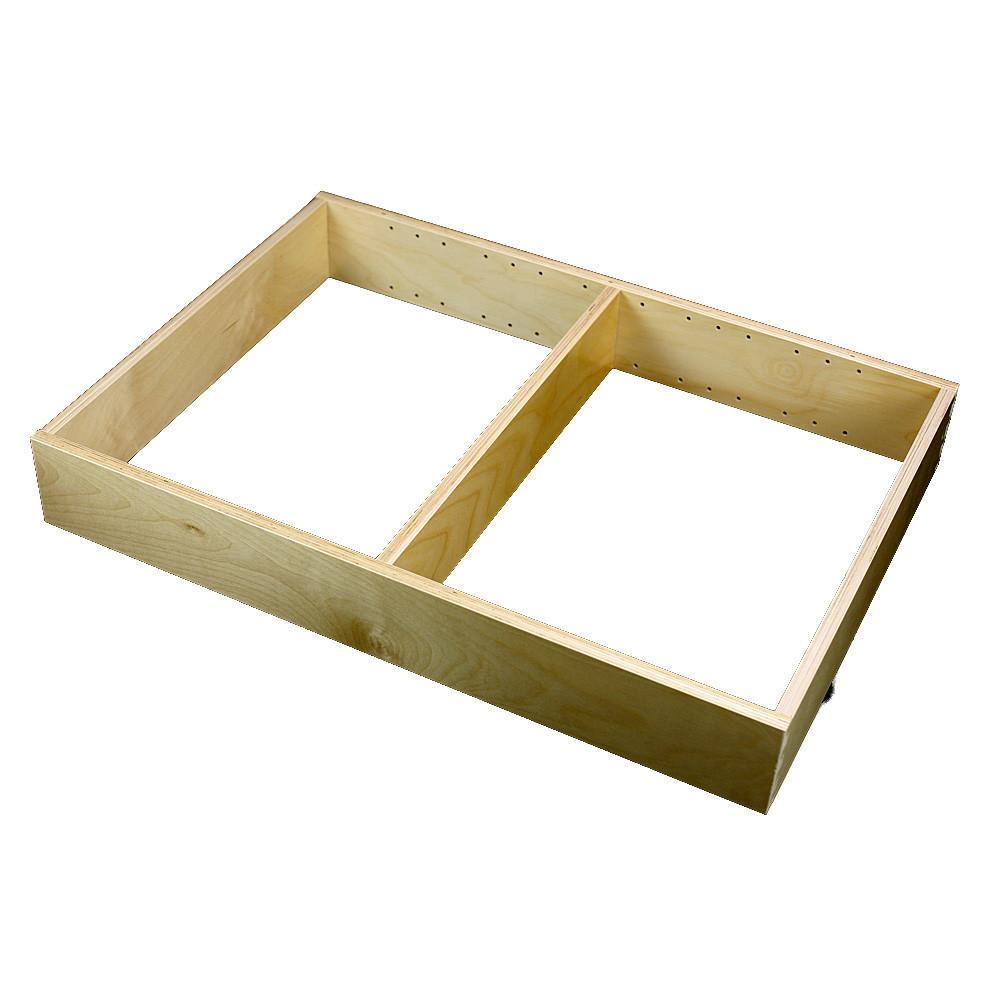 1 Section Adjustable Divider (up to 3 cubicles) organizer insert. Interior Drawer Dimension Range: Width 12" to 24'", Depth 16 1/16" to 21", Height 2" to 6".