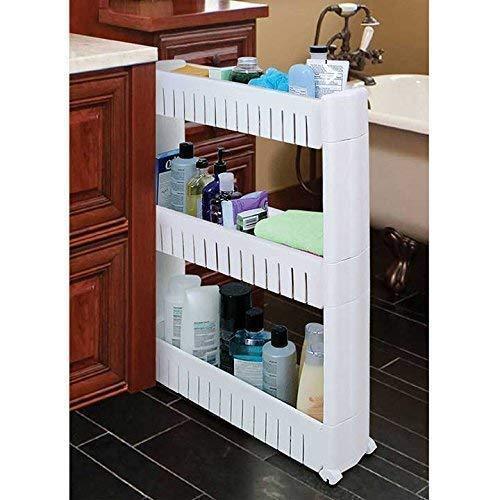 Best seller slim storage food cleaning supplies pantry cabinet organizer slide out cart rack with wheels for narrow spaces in kitchen garage laundry apartments bathroom closets 3 tier