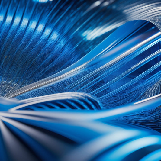 A vibrant, abstract depiction of drumsticks in motion, surrounded by swirling patterns of blue and silver, evoking the dynamic energy and rhythmic complexity of Pete LaRoca Sims' drumming style.