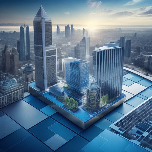 A stylized, modern illustration of a puzzle piece fitting into a larger landscape of city skyscrapers, with subtle MBA-related elements, such as a briefcase or laptop, incorporated into the design.