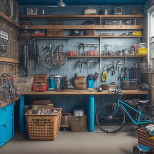 A cluttered small garage with tools and storage scattered everywhere, contrasted with a tidy and organized garage featuring slatwall panels, labeled bins, and a pegboard with hanging bikes and tools.