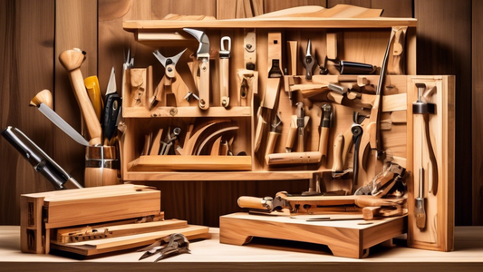 Create an image of a woodworking project that showcases innovative techniques and creativity in craftsmanship. This could include a unique woodworking design, unconventional materials being used, or a clever method of assembly. The image should inspi