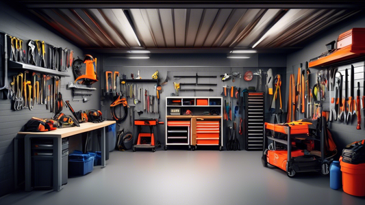 Create an image of a garage filled with modular garage storage units showcasing their various benefits such as maximizing space, organization, customization options, and ease of access. The image should convey a clean and efficient storage solution f