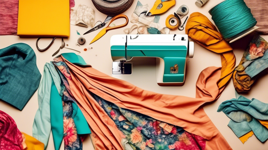 Create an image of a person transforming old clothes into a new and stylish piece through the art of upcycling. Show them cutting, sewing, and repurposing the fabric to showcase creativity and sustainability in fashion.