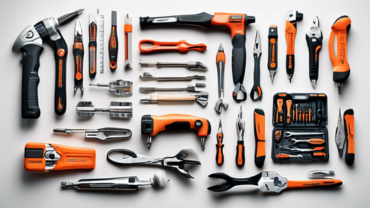 Create an image of a futuristic workshop showcasing a variety of tailored tool kits designed specifically for different trades, such as carpentry, plumbing, electrical work, and automotive repair. Each tool kit should be neatly organized and labeled 