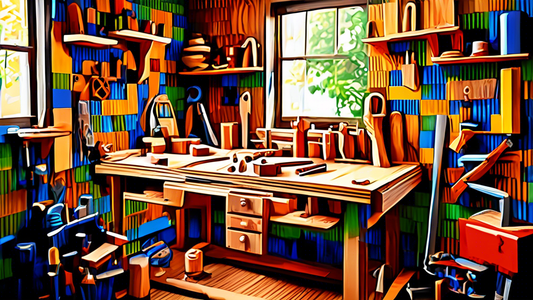 Create an image of a woodworking workshop filled with various tools and materials, with a carpenter crafting a unique and intricate piece of furniture. The scene should showcase the beauty of woodworking and the craftsmanship involved in enhancing ca