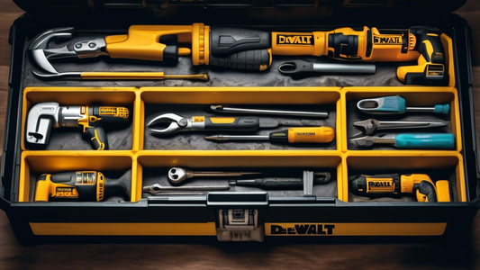 Create an image of a professional-grade toolbox with various tools from the top tool brands, such as DeWalt, Milwaukee, Makita, and Bosch, neatly organized inside. The toolbox should be displayed in a well-lit workshop setting, emphasizing the qualit