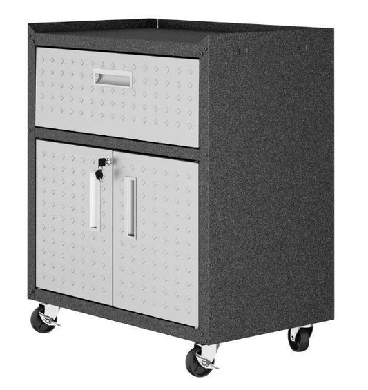 Manhattan Comfort Fortress Mobile Cabinet with Drawer and Shelves
