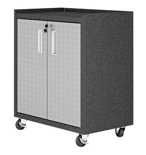 Manhattan Comfort Fortress Mobile Cabinet with Shelves